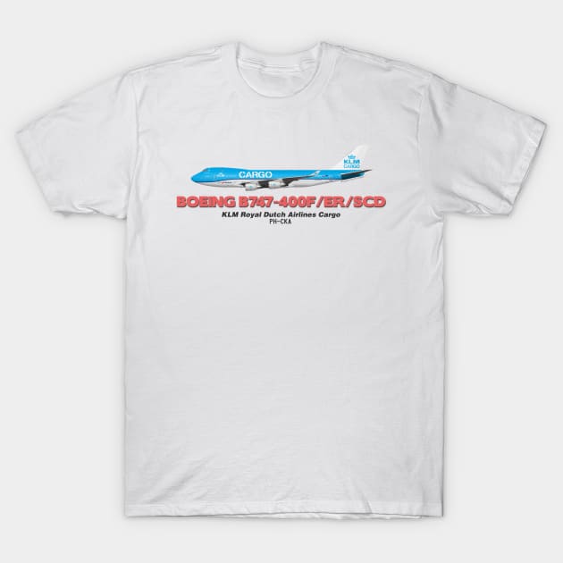 Boeing B747-400F/ER/SCD - KLM Royal Dutch Airlines Cargo T-Shirt by TheArtofFlying